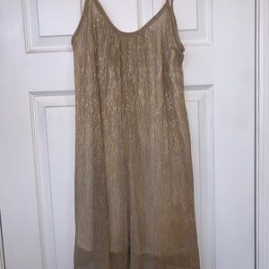 Gold shimmery mini strappy dress